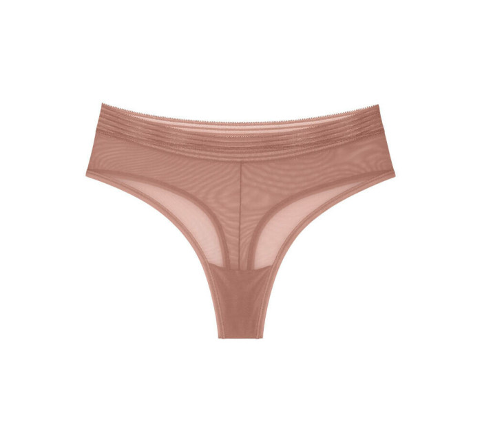 Dámské kalhotky Tempting Sheer Highwaist String - TOASTED ALMOND - mandlová 6901 - TRIUMPH