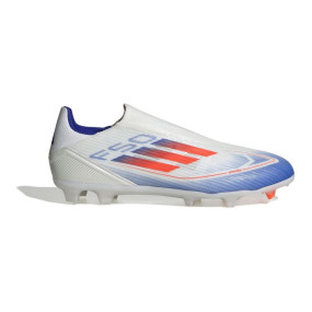 Junior fotbalové boty Kopačky F50 League LL FG/MG IE0606 Bílá s modrou - Adidas