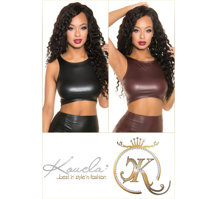 Sexy top KouCla Wetlook Crop Top se zipem