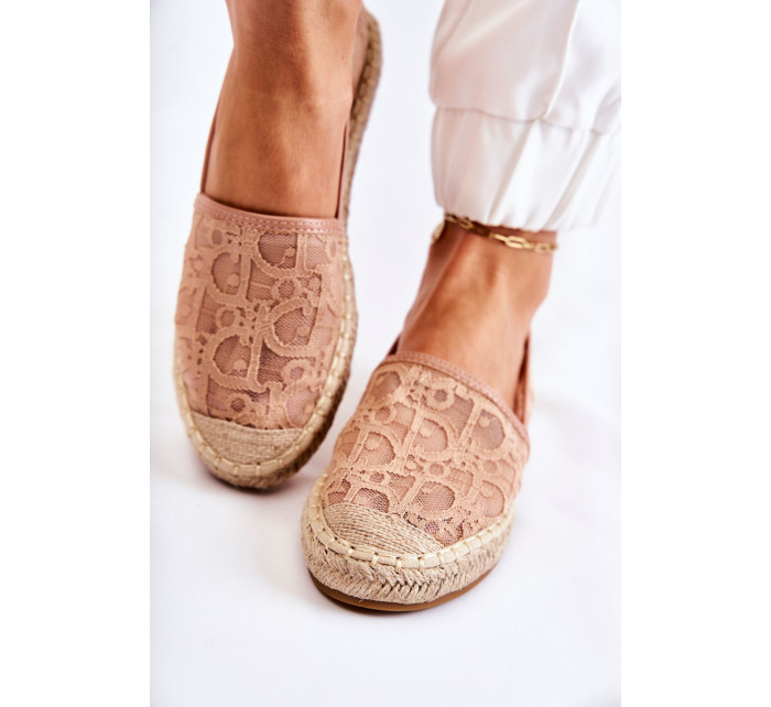 Klasické dámské espadrilky prolamované nude Catris