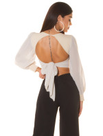 Sexy KouCla crop top s dlouhým rukávem