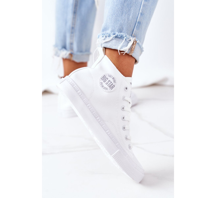 Women's Leather High Sneakers Big Star GG274016 White