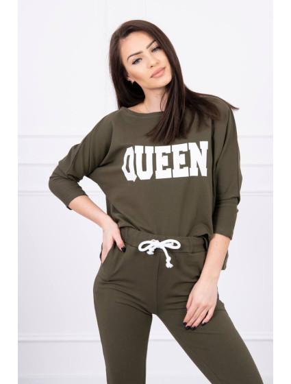 Set s khaki potiskem Queen