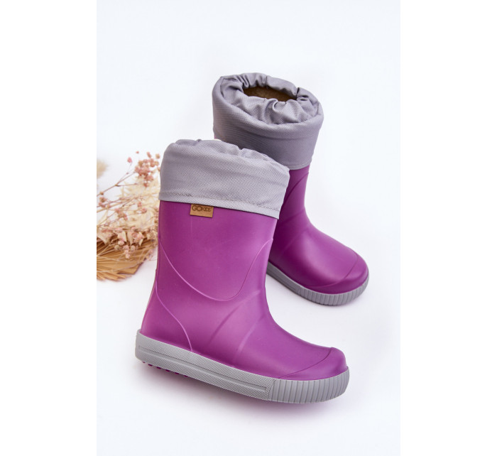 Dětské Wellingtonky s teplejším Snow Wave Gokids  Purple