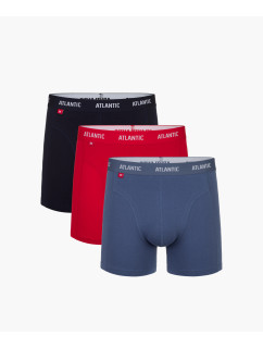 Pánské boxerky ATLANTIC Comfort 3Pack - tmavě modré/modré/červené