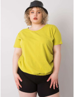 Světle zelená halenka plus size s žebrováním Addyson