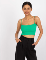 Tmavě zelený pruhovaný crop top Aria RUE PARIS