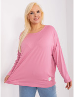 Růžová halenka plus size s nášivkou Paloma