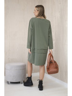 Šaty v  s kapsami tmavá khaki model 20527911 - K-Fashion