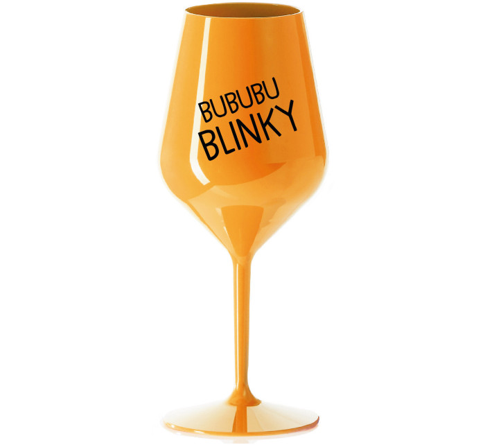 BUBUBUBLINKY - oranžová nerozbitná sklenice na víno 470 ml