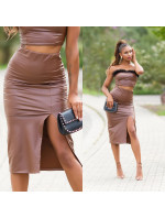 Sexy Highwaist Midi faux leather skirt