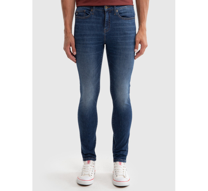 Velké hvězdné úzké kalhoty Denim 190116 Tmavý Denim-505