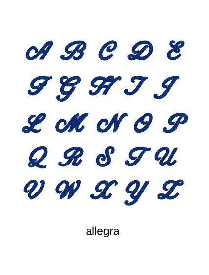 Výšivka monogram dvě písmena Allegra script