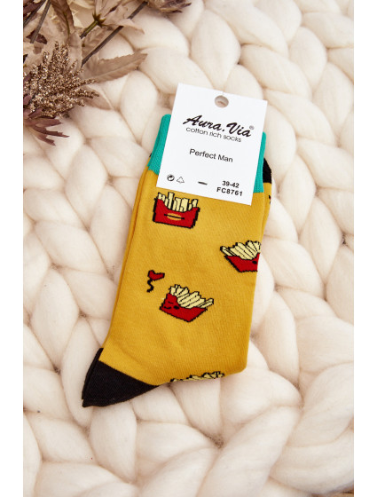 Pánské hranolkové ponožky žluté