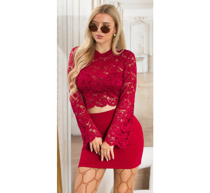 Sexy longsleeve Lace Crop Top with model 20763753 - Style fashion