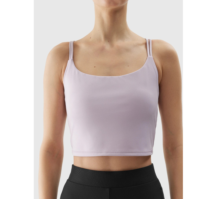 Dámský crop top na jógu z recyklovaných materiálů 4F - fialový