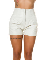 Sexy high-waisted faux leather shorts