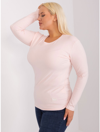 Světle růžová vypasovaná halenka plus size velikosti