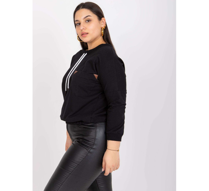 Černá krátká mikina plus size od Louny