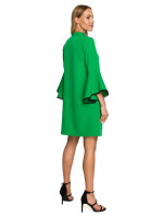 Šaty áčkového střihu s rukávy zelené model 18004273 - Moe