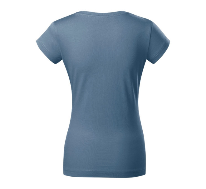 Fit V-neck tričko dámské denim