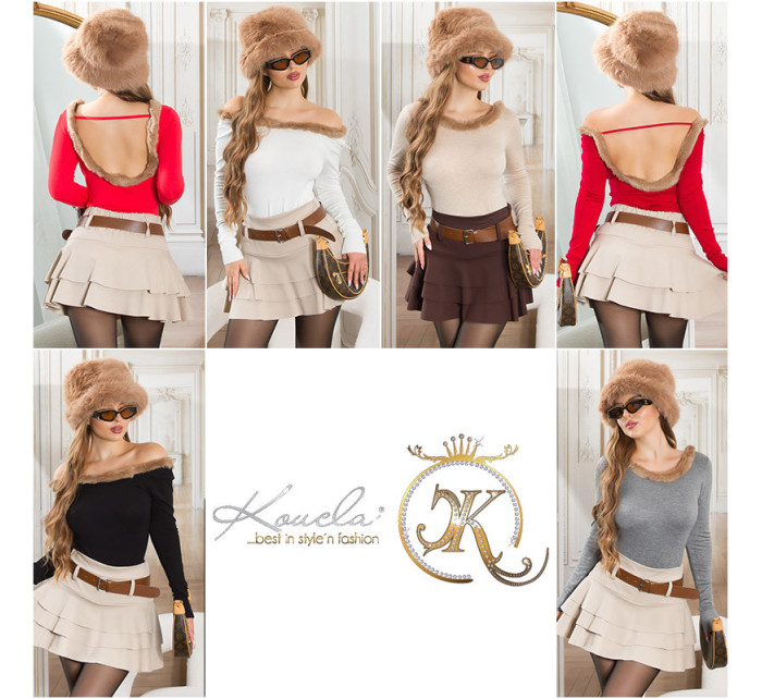 SexyBack! Koucla finednitted jumper with fake fell