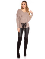 Trendy KouCla model 19587150 sweater with lacing - Style fashion