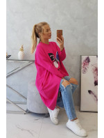 Halenka s oversize fuchsiovým potiskem