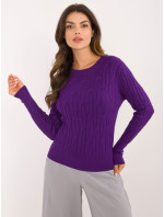 Sweter AT SW  ciemny fioletowy model 20493420 - FPrice