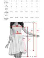 Dámské šaty v chrpové barvě s delším zadním dílem a krajkovým výstřihem model 6998337 - numoco