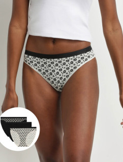 Dámské bavlněné kalhotky 3 ks DIM LES POCKETS COTTON BOXER 3x - DIM - černá