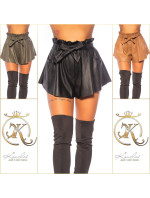 Sexy Leather Look Shorts with Belt