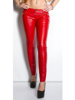 Sexy KouCla leatherlook-pants with studs on pocket