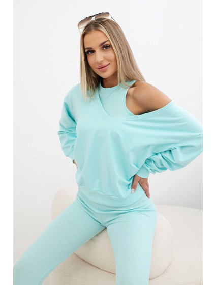 model 18752904 set mikina + top + legíny mint - K-Fashion