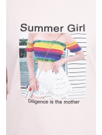 Halenka s potiskem Summer Girl pudrově růžová