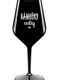 KÁMOŠKY - SESTRY - černá nerozbitná sklenice na víno 470 ml