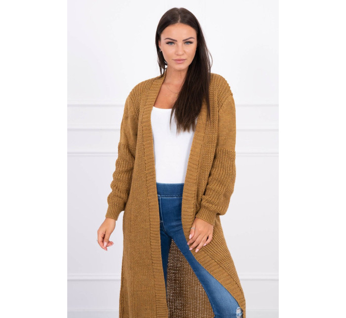 Svetr dlouhý cardigan camel