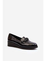 Dámské lakované boty Loafers Black Polike