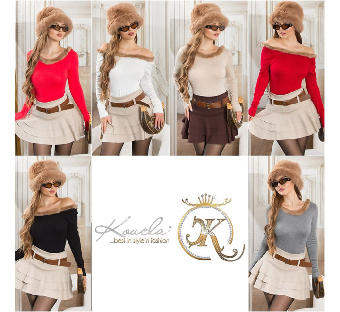 SexyBack! Koucla finednitted jumper with fake fell