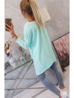 Halenka oversize s duhovým potiskem mint