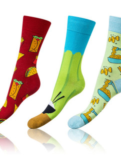 Zábavné crazy ponožky 3 páry CRAZY SOCKS 3x - BELLINDA - tmavě hnědá