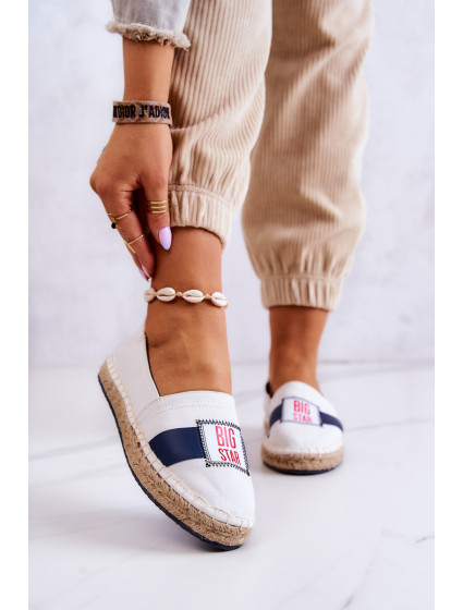 Dámské elegantní espadrilky Big Star - bílá/tmavě modrá