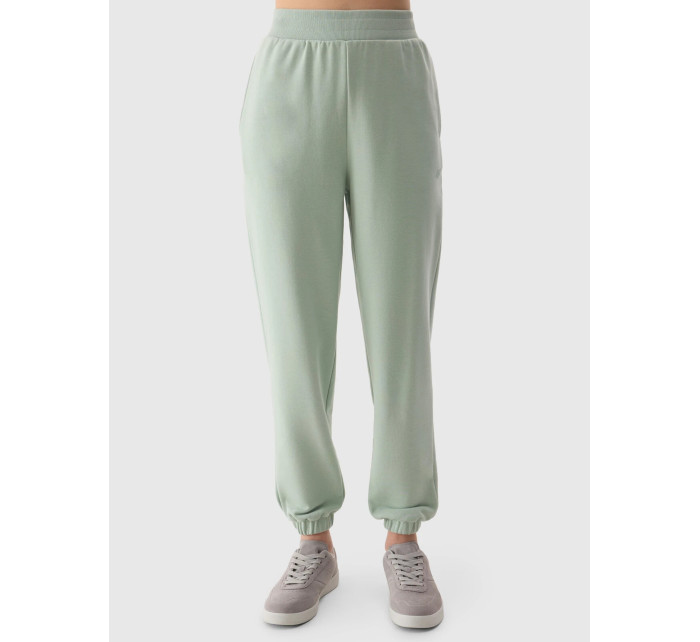 Dámské tepláky typu jogger s model 20437558 bavlnou  zelené - 4F