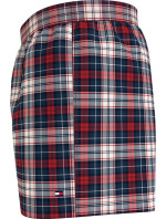 Pánské trenýrky 3P WOVEN BOXER PRINT UM0UM02847 0W1 červené-tm.modré-káro - Tommy Hilfiger