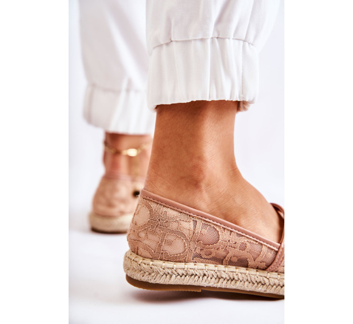 Klasické dámské espadrilky prolamované nude Catris