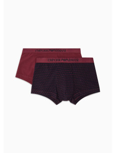 Pánské boxerky 2PACK 111210 3F504 56636 vínové s potiskem - Emporio Armani