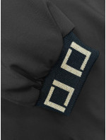Krátká černá bunda s ozdobnými stahovacími lemy (16M9083-392)