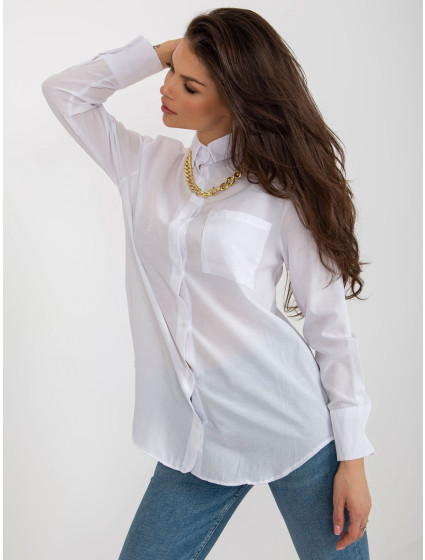 Bílá oversize košile s odnímatelným řetízkem