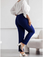 Tmavě modré elegantní dámské kalhoty plus size model 19761525 - Moon