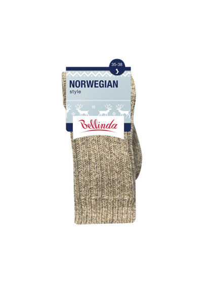 Zimní unisex ponožky NORWEGIAN STYLE SOCKS - BELLINDA - béžová